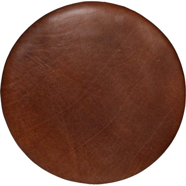 Sitt - rund stolehynde i læder - brun
